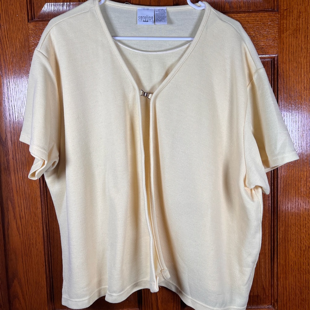 Carolina Colours 22/24 Yellow Pullover Shirt Faux Vest